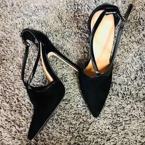 JUST FAB HEELS SIZE 8.5 Black Velvet